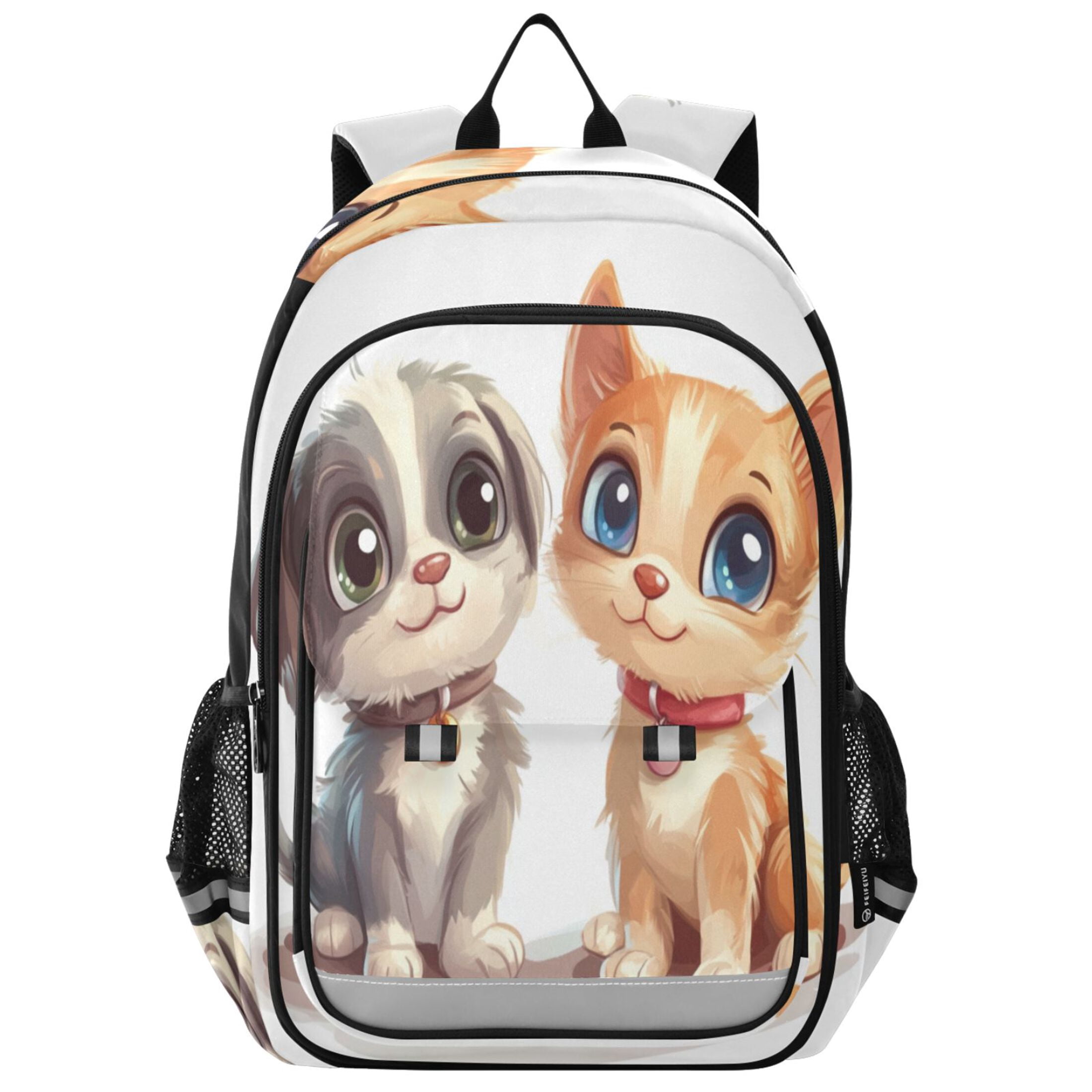 Backpack 12.9 *5.1 * 17.7 Inches Outing Backpack, Shopping Backpack, Travel Backpack Dog and Cat Friends