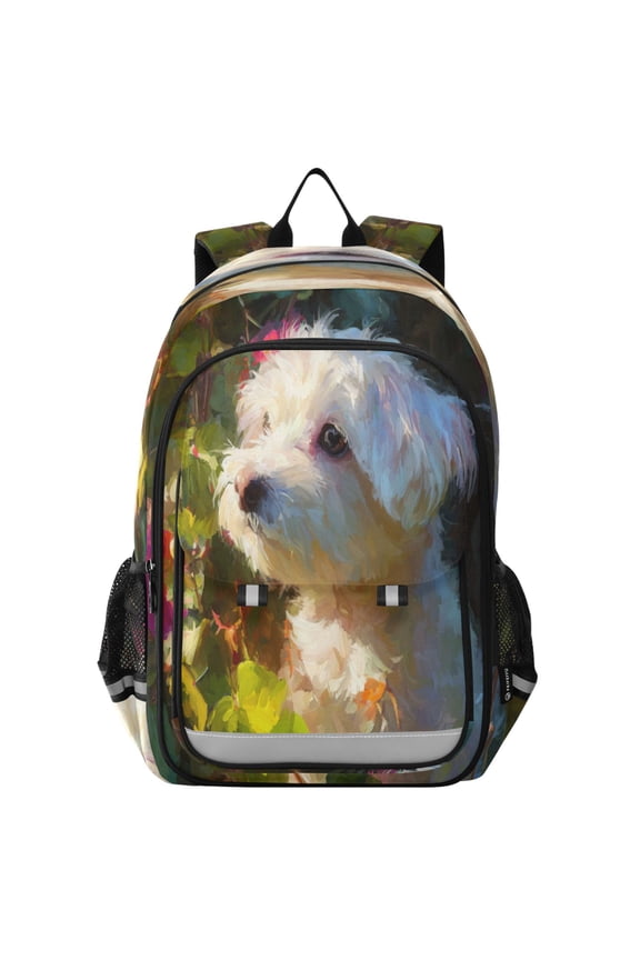 Backpack 12.9 *5.1 * 17.7 Inches Outing Backpack, Shopping Backpack, Travel Backpack Fluffy Pup Garden