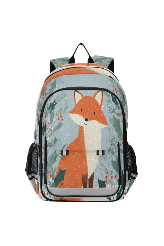 Backpack 12.9 *5.1 * 17.7 Inches Outing Backpack, Shopping Backpack, Travel Backpack Fox in Snow