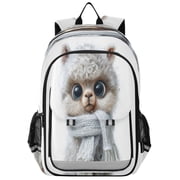 Backpack 12.9 *5.1 * 17.7 Inches Outing Backpack, Shopping Backpack, Travel Backpack Fuzzy Llama Image