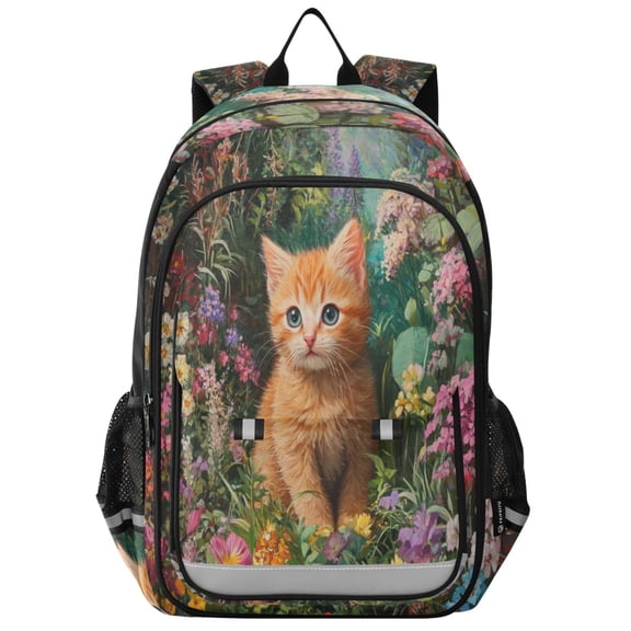Backpack 12.9 *5.1 * 17.7 Inches Outing Backpack, Shopping Backpack, Travel Backpack Garden Orange Cat