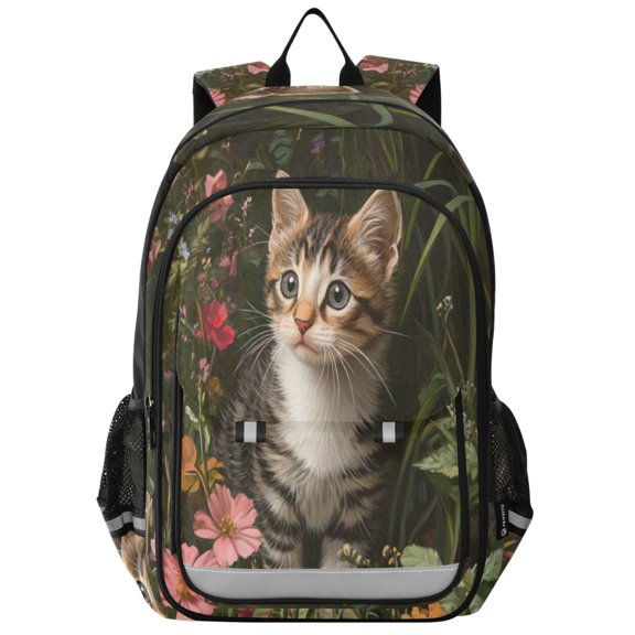Backpack 12.9 *5.1 * 17.7 Inches Outing Backpack, Shopping Backpack, Travel Backpack Garden Pretty Cat