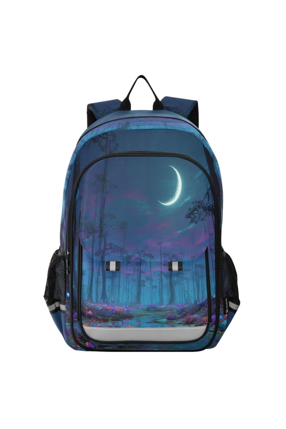 Backpack 12.9 *5.1 * 17.7 Inches Outing Backpack, Shopping Backpack, Travel Backpack Glowing Neon Swamp Castle
