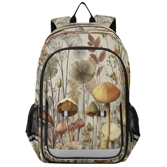 Backpack 12.9 *5.1 * 17.7 Inches Outing Backpack, Shopping Backpack, Travel Backpack Gray Mushroom