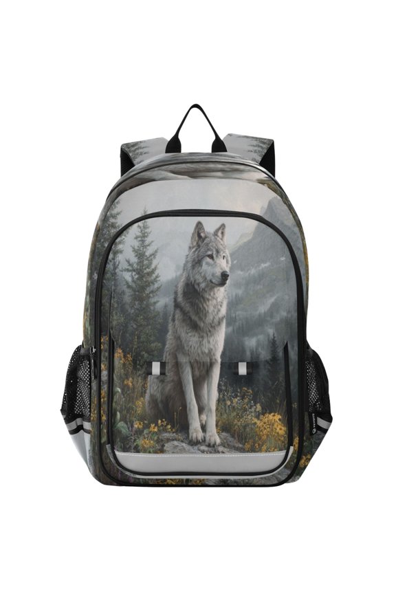Backpack 12.9 *5.1 * 17.7 Inches Outing Backpack, Shopping Backpack, Travel Backpack Gray Wolf