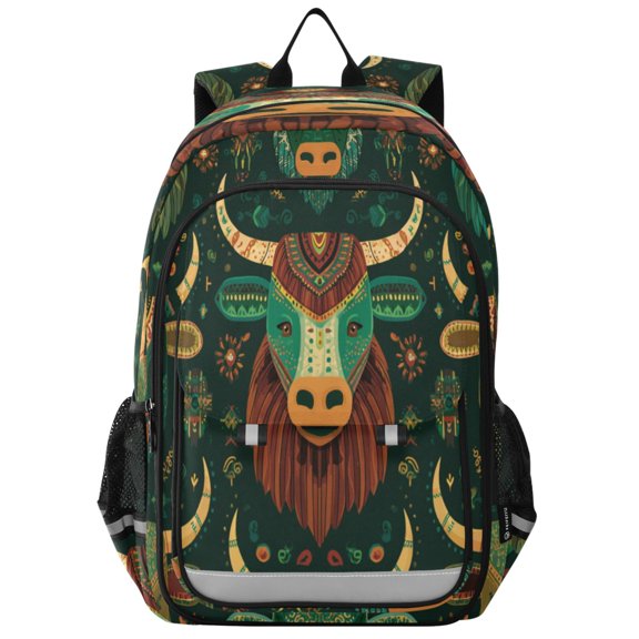 Backpack 12.9 *5.1 * 17.7 Inches Outing Backpack, Shopping Backpack, Travel Backpack Green Cattle