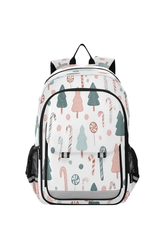 Backpack 12.9 *5.1 * 17.7 Inches Outing Backpack, Shopping Backpack, Travel Backpack Green Christmas Tree Cute