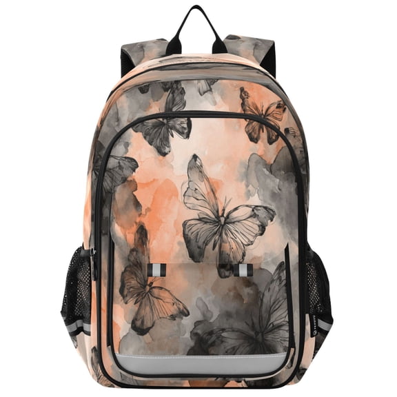 Backpack 12.9 *5.1 * 17.7 Inches Outing Backpack, Shopping Backpack, Travel Backpack Grey Butterfly