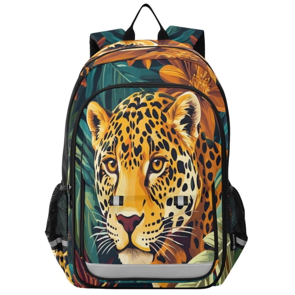 Backpack 12.9 *5.1 * 17.7 Inches Outing Backpack, Shopping Backpack, Travel Backpack Jungle Jaguar Pattern