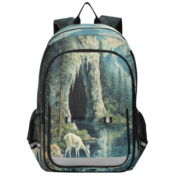 Backpack 12.9 *5.1 * 17.7 Inches Outing Backpack, Shopping Backpack, Travel Backpack Little Deer Stream Water