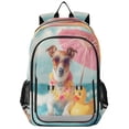 thumbnail image 1 of Backpack 12.9 *5.1 * 17.7 Inches Outing Backpack, Shopping Backpack, Travel Backpack Little Dog by The Seaside, 1 of 7