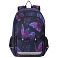 thumbnail image 1 of Backpack 12.9 *5.1 * 17.7 Inches Outing Backpack, Shopping Backpack, Travel Backpack Magical Glowing Purple Butterfly, 1 of 7