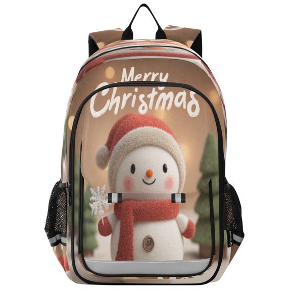 Backpack 12.9 *5.1 * 17.7 Inches Outing Backpack, Shopping Backpack, Travel Backpack Mini Christmas Snowman