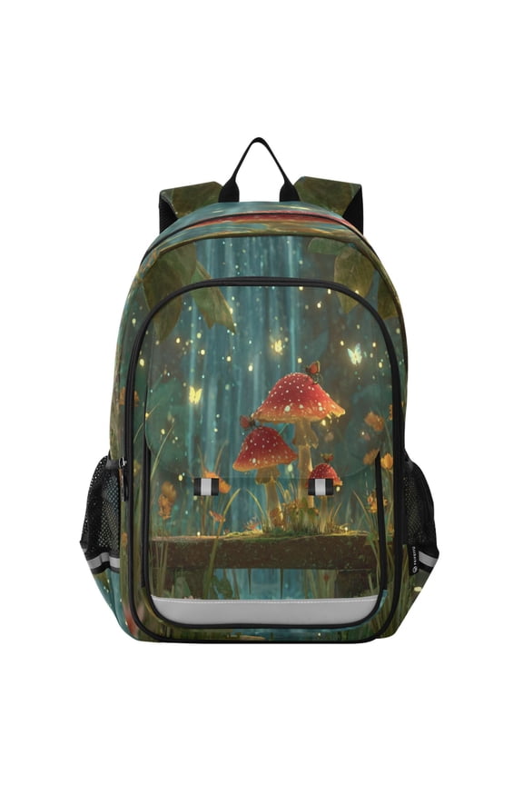 Backpack 12.9 *5.1 * 17.7 Inches Outing Backpack, Shopping Backpack, Travel Backpack Moonlight Waterfall Mushroom