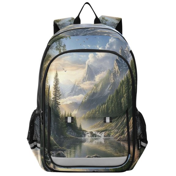Backpack 12.9 *5.1 * 17.7 Inches Outing Backpack, Shopping Backpack, Travel Backpack Mountain River