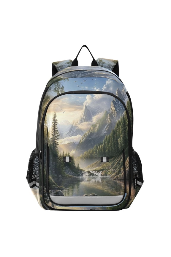 Backpack 12.9 *5.1 * 17.7 Inches Outing Backpack, Shopping Backpack, Travel Backpack Mountain River
