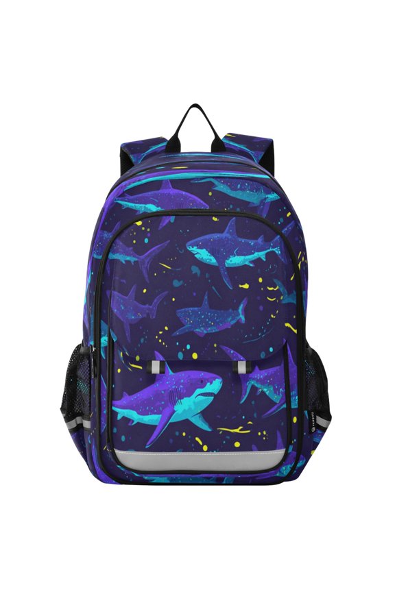 Backpack 12.9 *5.1 * 17.7 Inches Outing Backpack, Shopping Backpack, Travel Backpack Mystic Deep Purple Shark
