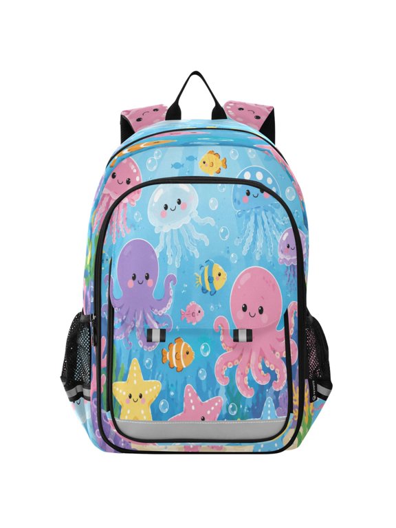 Backpack 12.9 *5.1 * 17.7 Inches Outing Backpack, Shopping Backpack, Travel Backpack Octopus Ocean Bubble