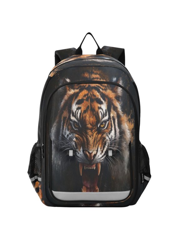 Backpack 12.9 *5.1 * 17.7 Inches Outing Backpack, Shopping Backpack, Travel Backpack Open-mouthed Tiger