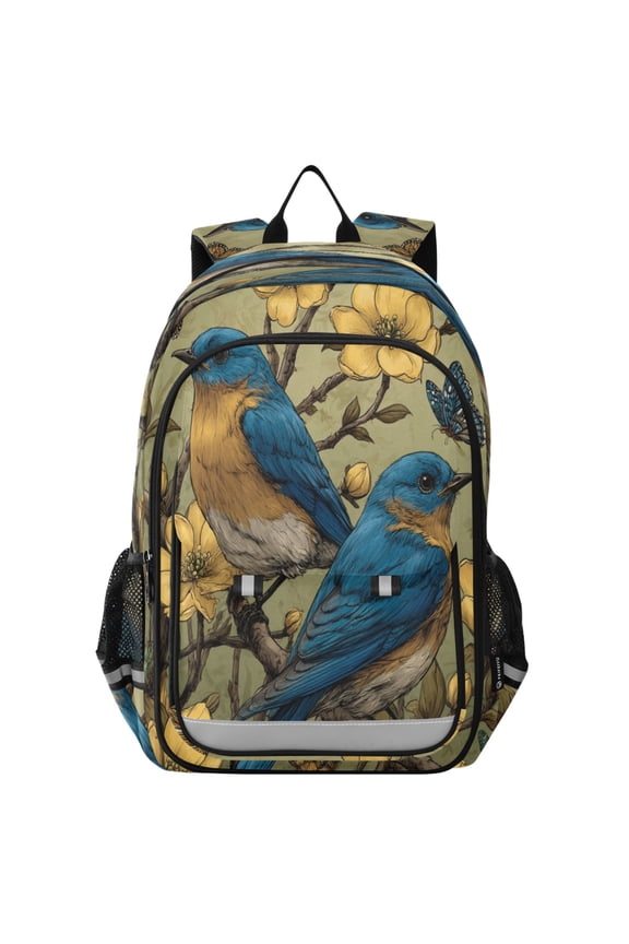 Backpack 12.9 *5.1 * 17.7 Inches Outing Backpack, Shopping Backpack, Travel Backpack Pair Of Blue Birds