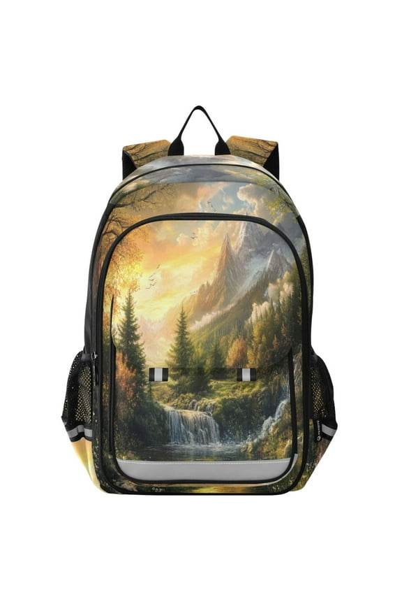 Backpack 12.9 *5.1 * 17.7 Inches Outing Backpack, Shopping Backpack, Travel Backpack Picturesque Mountain