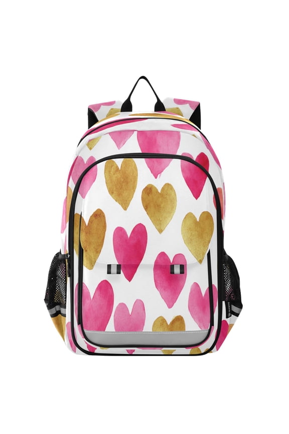 Backpack 12.9 *5.1 * 17.7 Inches Outing Backpack, Shopping Backpack, Travel Backpack Pink Heart Seamless