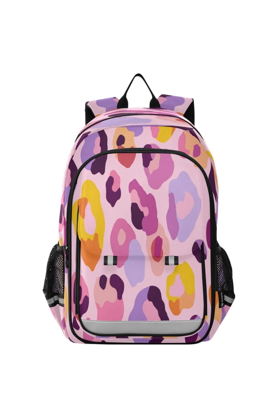 Backpack 12.9 *5.1 * 17.7 Inches Outing Backpack, Shopping Backpack, Travel Backpack Pink Leopard Print