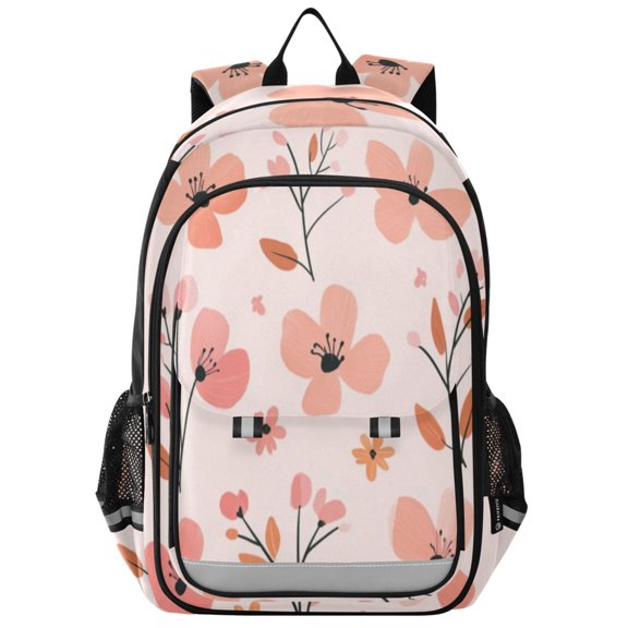 Backpack 12.9 *5.1 * 17.7 Inches Outing Backpack, Shopping Backpack, Travel Backpack Pink Pretty Lovely Flowers Seamless