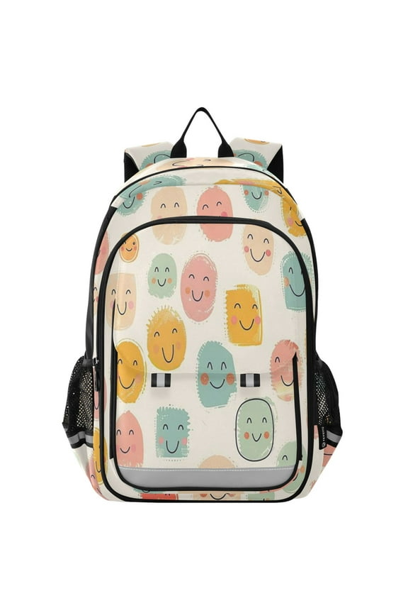 Backpack 12.9 *5.1 * 17.7 Inches Outing Backpack, Shopping Backpack, Travel Backpack Pink Smiling Faces