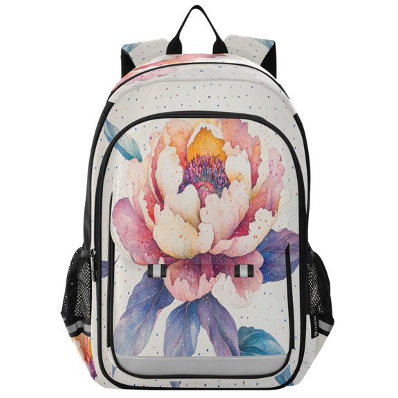Backpack 12.9 *5.1 * 17.7 Inches Outing Backpack, Shopping Backpack, Travel Backpack Pink Watercolor Flowers