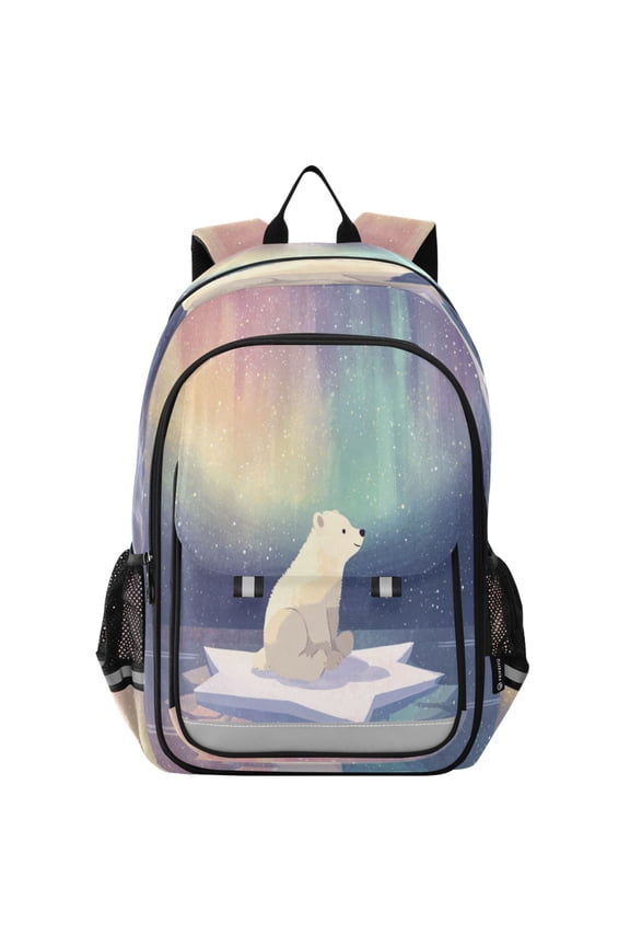 Backpack 12.9 *5.1 * 17.7 Inches Outing Backpack, Shopping Backpack, Travel Backpack Polar Bear on Ice