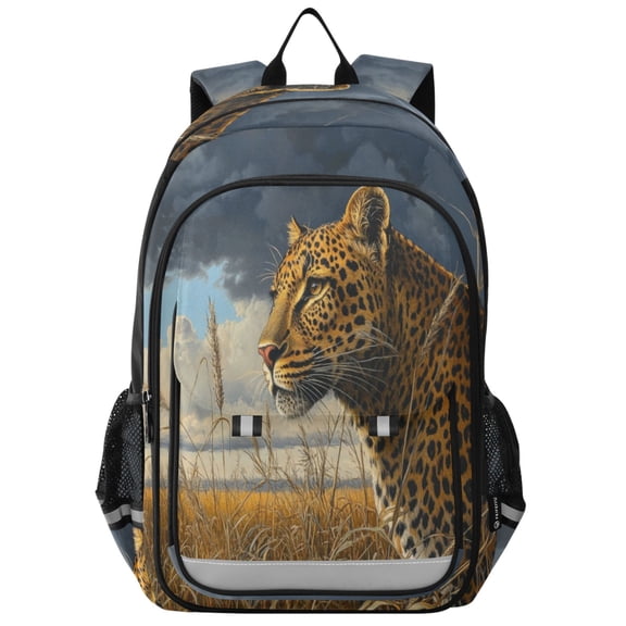 Backpack 12.9 *5.1 * 17.7 Inches Outing Backpack, Shopping Backpack, Travel Backpack Prairie Cartoon Jaguar
