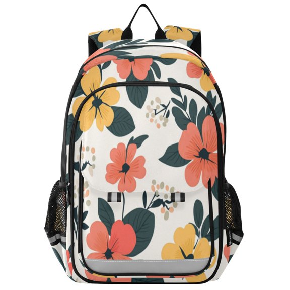Backpack 12.9 *5.1 * 17.7 Inches Outing Backpack, Shopping Backpack, Travel Backpack Pretty Flowers Seamless
