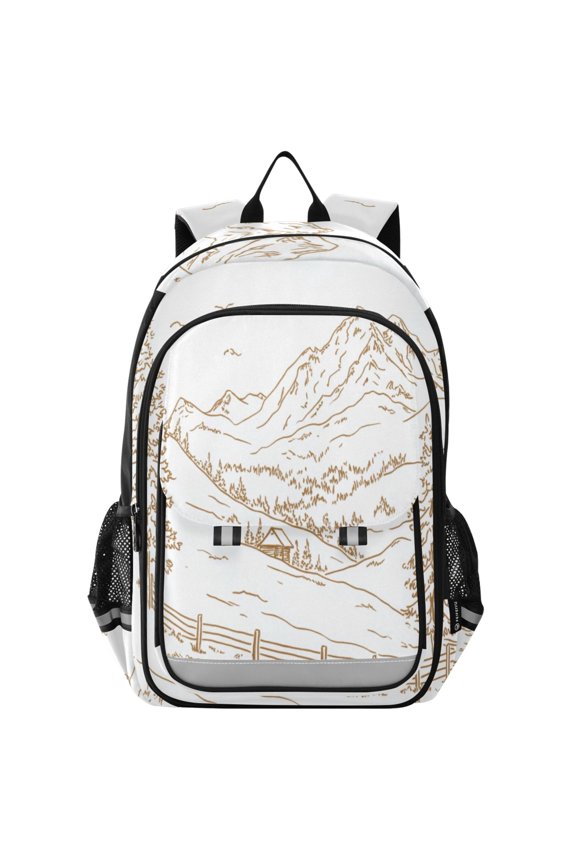 Backpack 12.9 *5.1 * 17.7 Inches Outing Backpack, Shopping Backpack, Travel Backpack Pretty Mountain