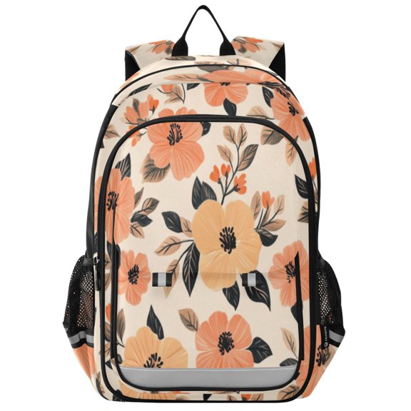 Backpack 12.9 *5.1 * 17.7 Inches Outing Backpack, Shopping Backpack, Travel Backpack Pretty Orange Flowers