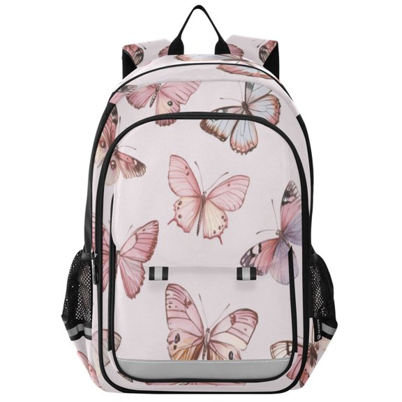Backpack 12.9 *5.1 * 17.7 Inches Outing Backpack, Shopping Backpack, Travel Backpack Pretty Pink Butterfly