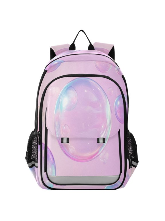 Backpack 12.9 *5.1 * 17.7 Inches Outing Backpack, Shopping Backpack, Travel Backpack Purple Pretty Bubble