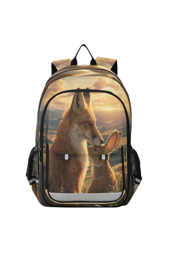 Backpack 12.9 *5.1 * 17.7 Inches Outing Backpack, Shopping Backpack, Travel Backpack Red Fox Embracing