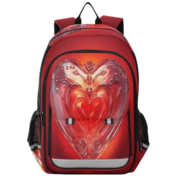 Backpack 12.9 *5.1 * 17.7 Inches Outing Backpack, Shopping Backpack, Travel Backpack Red Transparent Beautiful Love