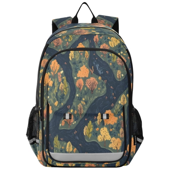 Backpack 12.9 *5.1 * 17.7 Inches Outing Backpack, Shopping Backpack, Travel Backpack River Tree Pattern
