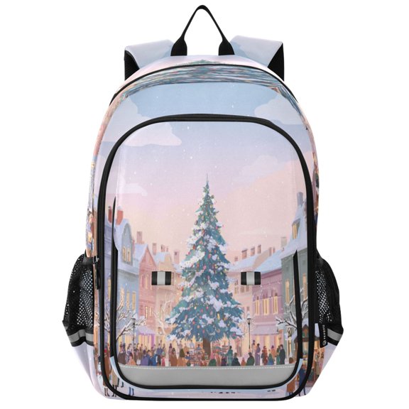 Backpack 12.9 *5.1 * 17.7 Inches Outing Backpack, Shopping Backpack, Travel Backpack Romantic Christmas Street