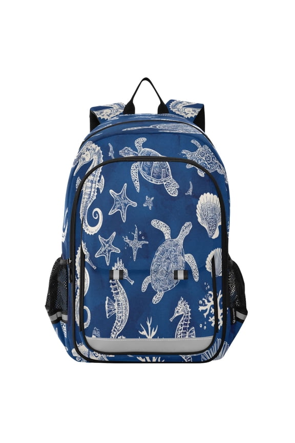 Backpack 12.9 *5.1 * 17.7 Inches Outing Backpack, Shopping Backpack, Travel Backpack Sea Creatures Pattern