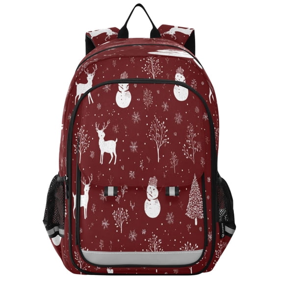 Backpack 12.9 *5.1 * 17.7 Inches Outing Backpack, Shopping Backpack, Travel Backpack Seamless Christmas Elements