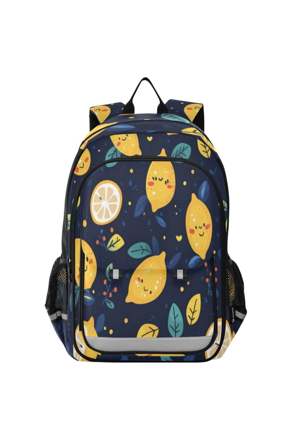Backpack 12.9 *5.1 * 17.7 Inches Outing Backpack, Shopping Backpack, Travel Backpack Smile Lemon Cartoon