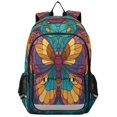thumbnail image 1 of Backpack 12.9 *5.1 * 17.7 Inches Outing Backpack, Shopping Backpack, Travel Backpack Stained Glass Butterfly, 1 of 7