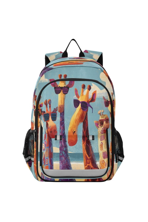 Backpack 12.9 *5.1 * 17.7 Inches Outing Backpack, Shopping Backpack, Travel Backpack Sunglasses Giraffe