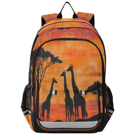 Backpack 12.9 *5.1 * 17.7 Inches Outing Backpack, Shopping Backpack, Travel Backpack Sunset Giraffes