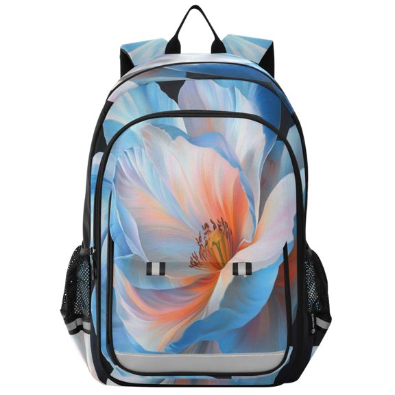 Backpack 12.9 *5.1 * 17.7 Inches Outing Backpack, Shopping Backpack, Travel Backpack Super Cool Blue Flowers