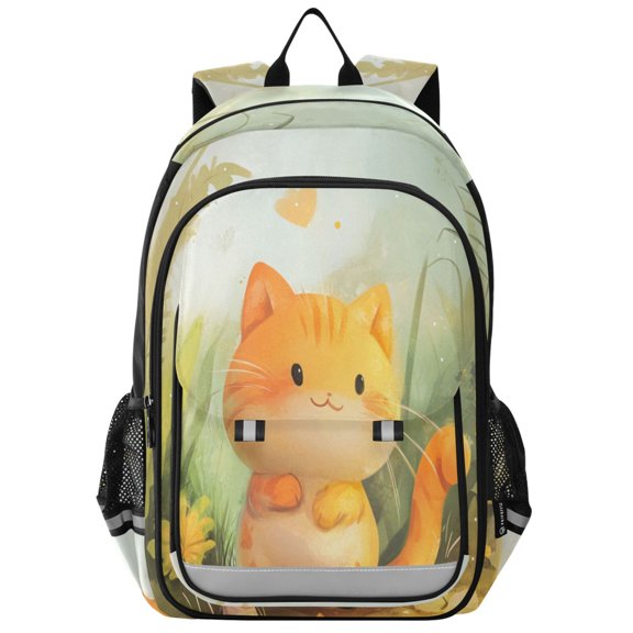 Backpack 12.9 *5.1 * 17.7 Inches Outing Backpack, Shopping Backpack, Travel Backpack Super Cool Orange Cat