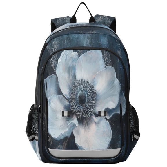 Backpack 12.9 *5.1 * 17.7 Inches Outing Backpack, Shopping Backpack, Travel Backpack Super Cool White Flowers